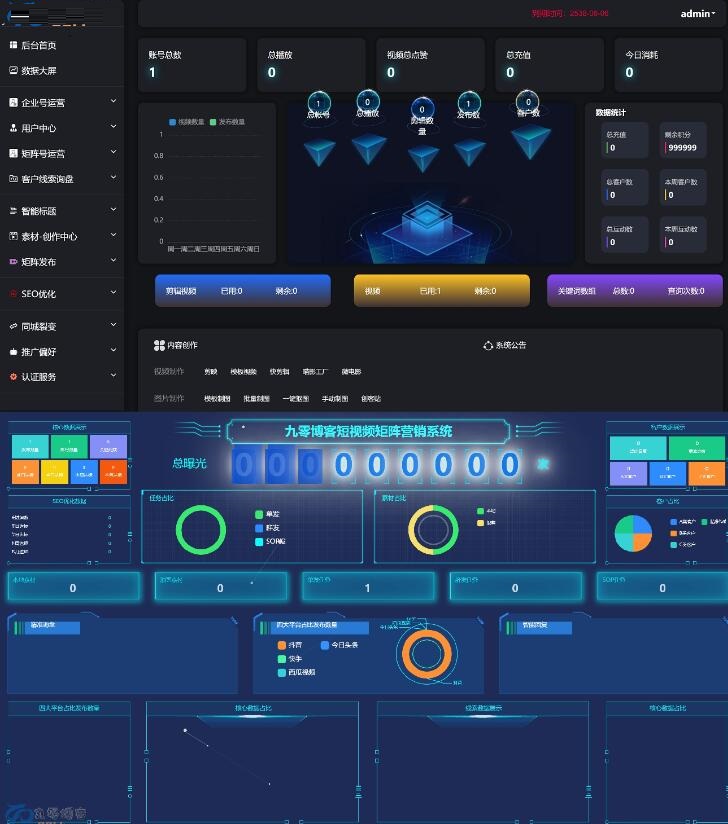 抖音矩阵云混剪系统 源码短视频矩阵营销系统V2.3.0(免授权版)